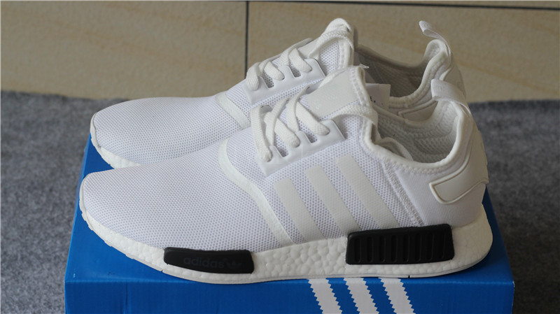 Real Boost Adidas NMD R1 Primeknit White Black